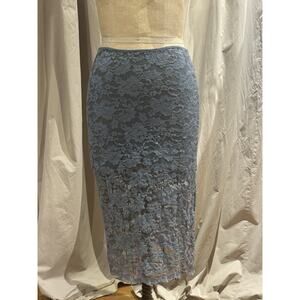 VTG Ann Ferriday Stretch Lace Hipster Pencil Skirt With Side Slit Deadstock O/S